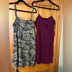 Camo and Burgundy Dress by Express size Large